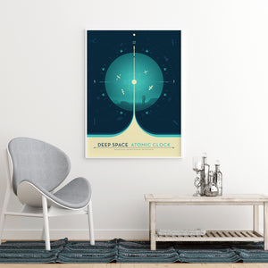 Deep Space Atomic Clock poster in blue