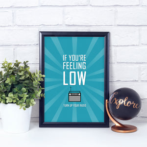 Sale - Radio quote print in green