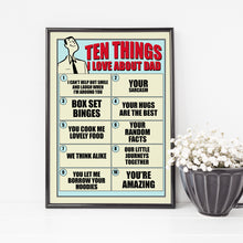Things I Love About Dad, the perfect personalised gift for dads