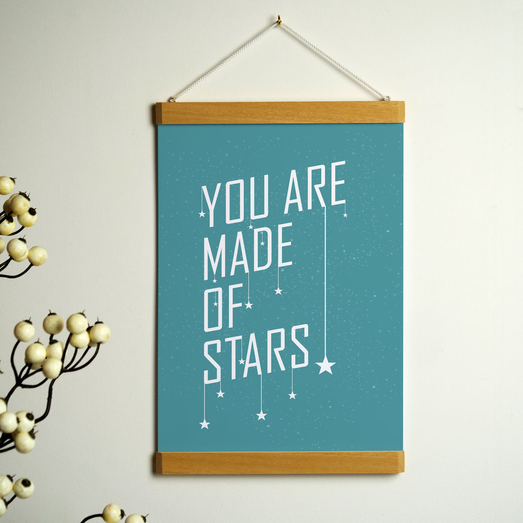 'You Are Made Of Stars' Print With Hanging Frame