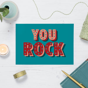 You Rock Marquee Lights Greetings Card
